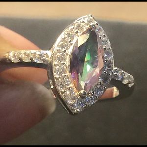 Beautiful Rainbow Topaz Sterling Silver Ring
